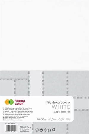 Filc dekoracyjny biały mleczny 5szt HAPPY COLOR - GDD