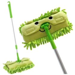 Mop z rączką teleskopową zwierzątko zielony - Leantoys