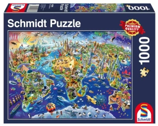 Puzzle 1000 PQ Odkrywanie świata - Schmidt Puzzle