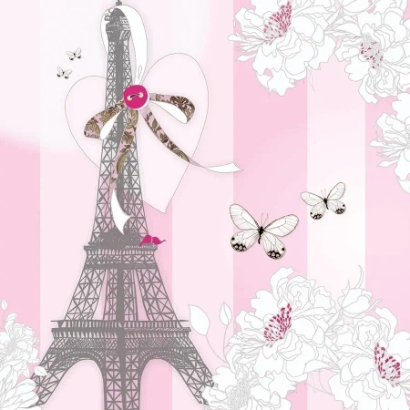 Karnet Swarovski kwadrat CL0525 Wieża Eiffla motyl - Clear Creations