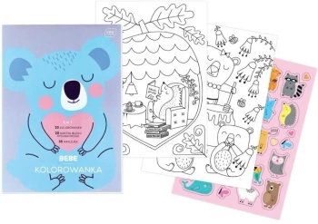 Kolorowanka z naklejkami A4/40K Bebe Kids pastel - INTERDRUK