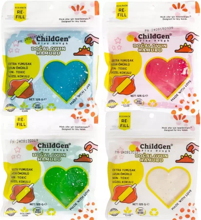 ChildGen, Naturalna ciastolina do zabawy, BROKAT, eko-pack 4 szt - ChildGen (GEN OYUNCAK SANAYİ TİCARET A.Ş.)