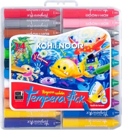 Kredki woskowe wykręcane Tempera stick DH3953 Koh-I-Noor 24 kolory