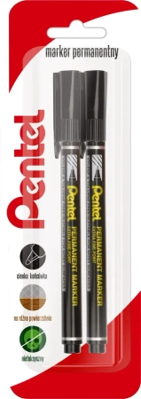 Marker foliopis ekonomiczny z cienką końcówką NF450 czarny 2 szt. - PENTEL