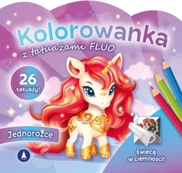 Kolorowanka z tatuażami fluo Jednorożce - praca zbiorowa