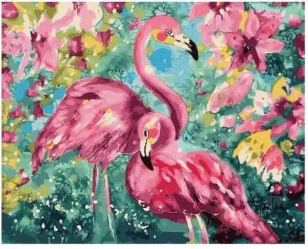 Malowanie po numerach - Flamingi w kolorach 40x50 - Twoje Hobby