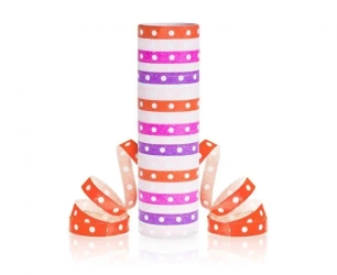 Serpentyna Groszki i paski różowo-czerwone 18p/4m - Godan