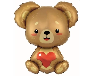 Balon foliowy Miś z serduszkiem 85cm - Godan