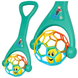 Pchacz z elastyczną piłką grzechotką - Leantoys