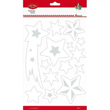 Naklejki fluorescencyjne gwiazdy białe 14szt - Titanum