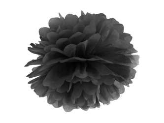 Pompon bibułowy czarny 25cm - PartyDeco