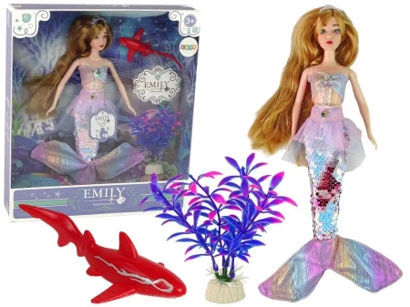 Lalka Emily syrenka różowa akcesoria - Leantoys