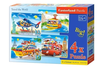 Puzzle x 4 - Travel the World CASTOR - Castorland