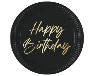 Talerzyki papierowe Happy Birthday 23cm 8szt - Godan