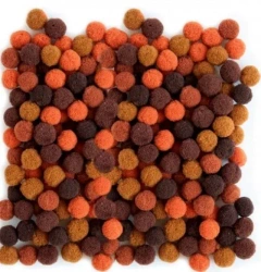 Pompony brązowe 10mm 100szt - Brewis