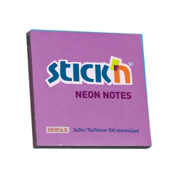 Notes samoprzylepny 76x76 mm fioletowy neon 100 sztuk - STICKN