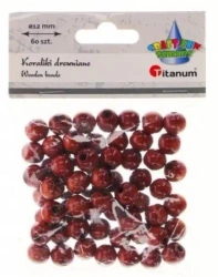 Koraliki drewniane brązowe 60szt - Titanum