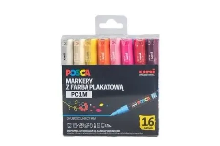 Markery plakatowe PC-1M 16 kolorów POSCA UNI - Uni Mitsubishi Pencil