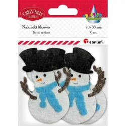 Naklejki filcowe bałwanki 55x70mm 6szt - Titanum