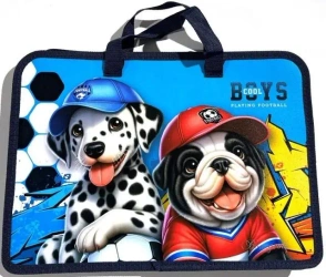 Teczka-torba A4+ zapinana na zamek z rączką Pieski - Fresh