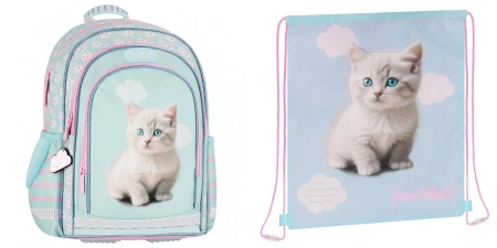 Pakiet Cuties Kitty: plecak / Piórnik / GRATIS worek na buty
