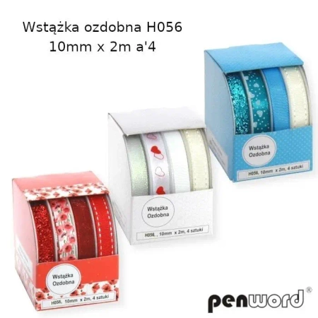Wstążka ozdobna 10mmx2m 4szt (12kpl) - Penword