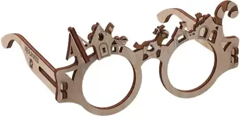 Puzzle Drewniane 3D Okulary Domki - Nice Idea