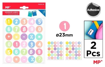 Naklejki cyferki i znaki matematyczne 2 arkusze - MP Main Paper