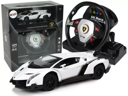 Auto zdalnie sterowane Lamborghini Veneno białe - Leantoys