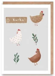 Kartka okolicznościowa O Kurka!, eko koperta K163 - Cardie