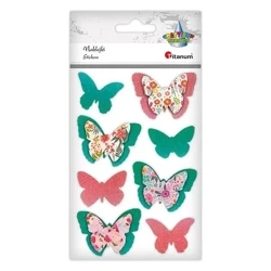 Naklejki papierowe 3D motyle 8szt - Titanum