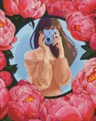 Diamentowa mozaika - Kwiatowe selfie 40x50cm - Ideyka