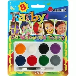 Farby do malowania twarzy 8 kolorów - Titanum