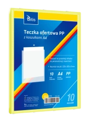 Teczka ofertowa A4 PP + 10 koszulek żółta - Tetis