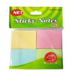 Karteczki samoprzylepne pastel 38x50mm 4x100K - NET