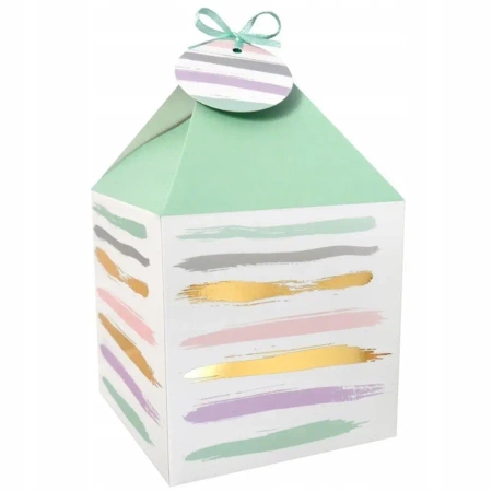 Pudełko na prezenty 11x11 pastelowo-złote 4szt