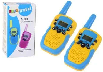 Walkie Talkie krótkofalówki zasięg 3km żółte - Leantoys