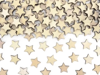 Drewniane konfetti Gwiazdki 2x2cm 50szt - PartyDeco
