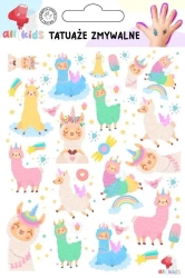 Tatuaże zmywalne dla dzieci Wesołe lamy - All4Kids