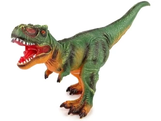 Duża figurka dinozaur Tyranozaur Rex ziel-pomarań. - Leantoys