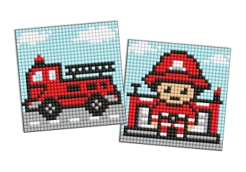 Diamentowa mozaika Kids naklejka - Zawód Strażak - Ideyka