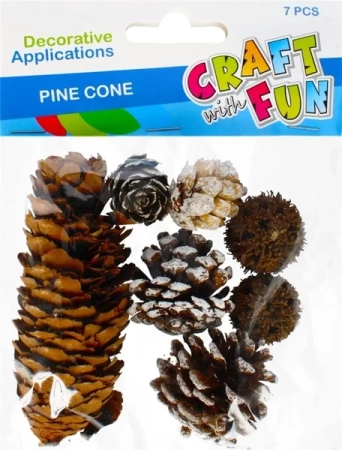 Szyszka dekoracyjna 7szt - Craft with Fun