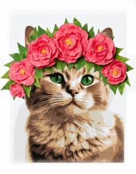 Malowanie po numerach IDEYKA 30x40cm z glinką Elegancka Kotka