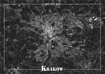 Plakat dekoracyjny - Kraków - Art-Map