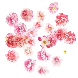 Naklejki PET kwiaty romantic pink 30szt - Dalprint dpCraft