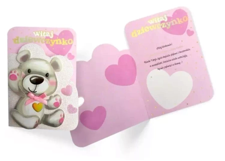 Karnet B6 DK-785 Narodziny dziewczynka - Kukartka