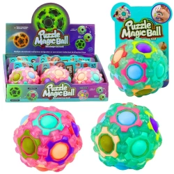 Piłka łamigłówka fluorescencyjna 7cm MIX - Leantoys