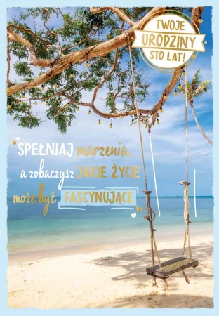 Karnet B6 urodzinowy, huśtawka