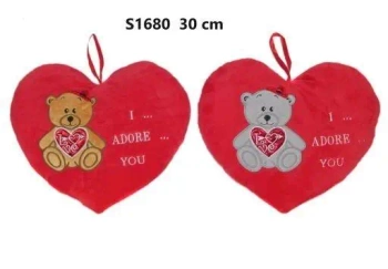 Poduszka Serce miś 30cm MIX - Sun-Day