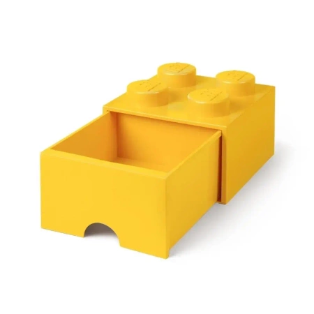 LEGO(R) pojemnik klocek z szufladą czwórka żółty - NHG